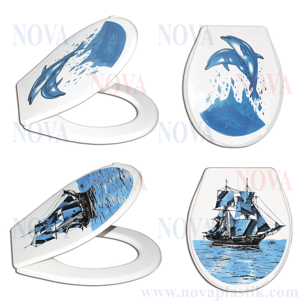 Desenli Klozet Kapağı