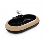 SİYAH ALTIN ŞERİT OVAL MOBİLYA ÜSTÜ LAVABO (39,5X61,5)