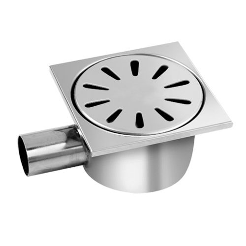 10 cm x 10 cm Komple Paslanmaz Yer Süzgeci Yandan (Ø32)